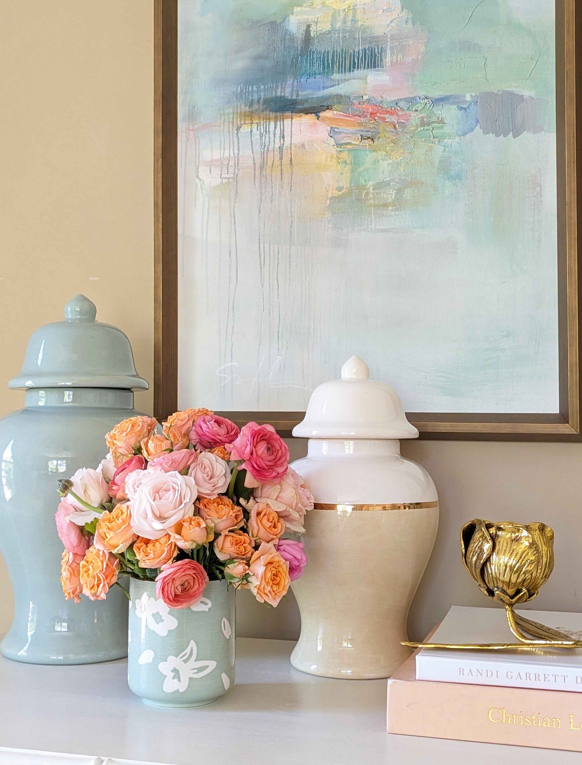 Sakura Ginger Jars in Hydrangea Light Blue
