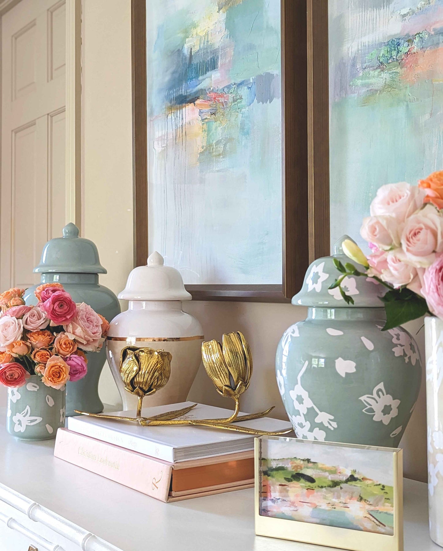 Sakura Ginger Jars in Serenity Blue