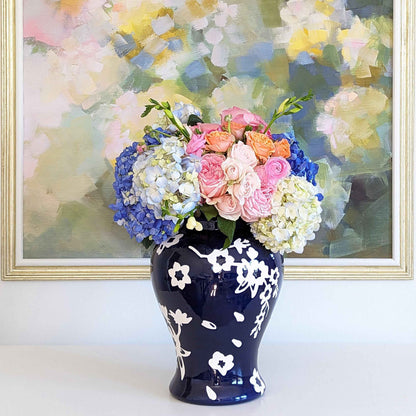 Sakura Ginger Jars in Serenity Blue