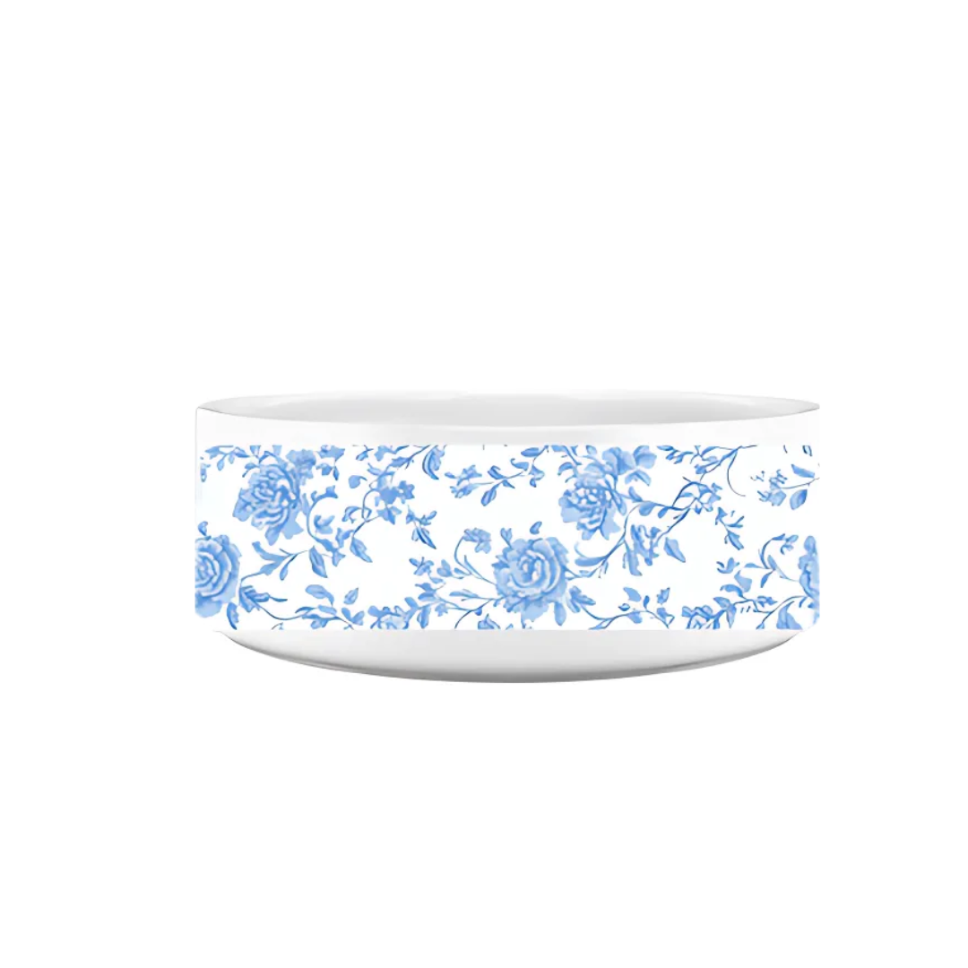 Toile Treasures: Tailored for Tails Pet Bowls