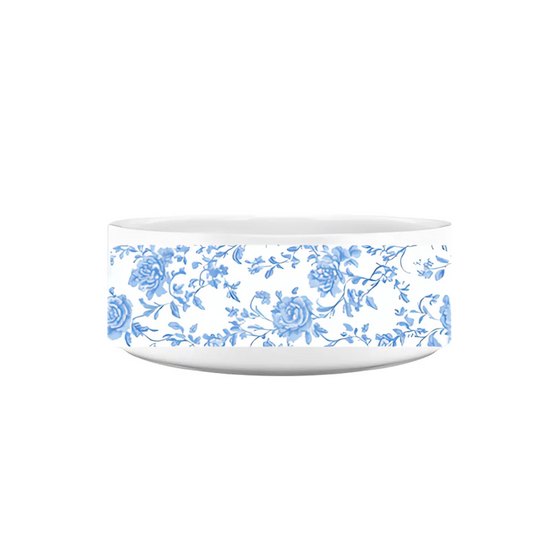 Tailored for Tails: Toile Treasures Pet Bowls - Blue - Sorelle Gifts