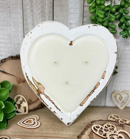 Sweet Heart White Dough Bowl Candle - Sorelle Gifts