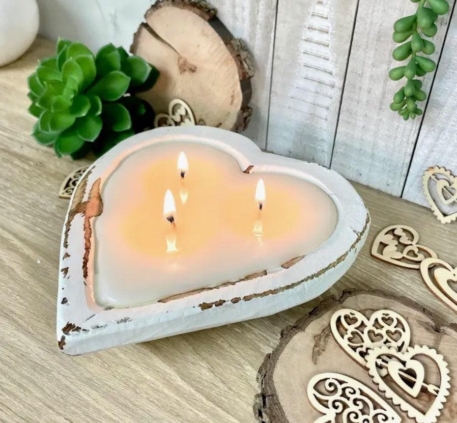 Sweet Heart White Dough Bowl Candle - Sorelle Gifts