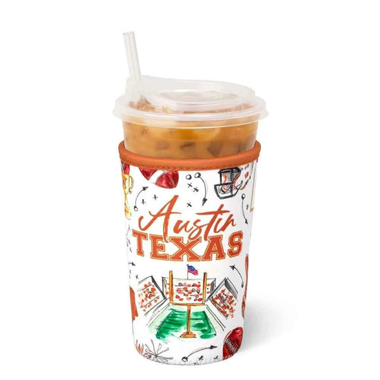 Swig TAILGATES IN AUSTIIN Medium Iced Cup Coolie