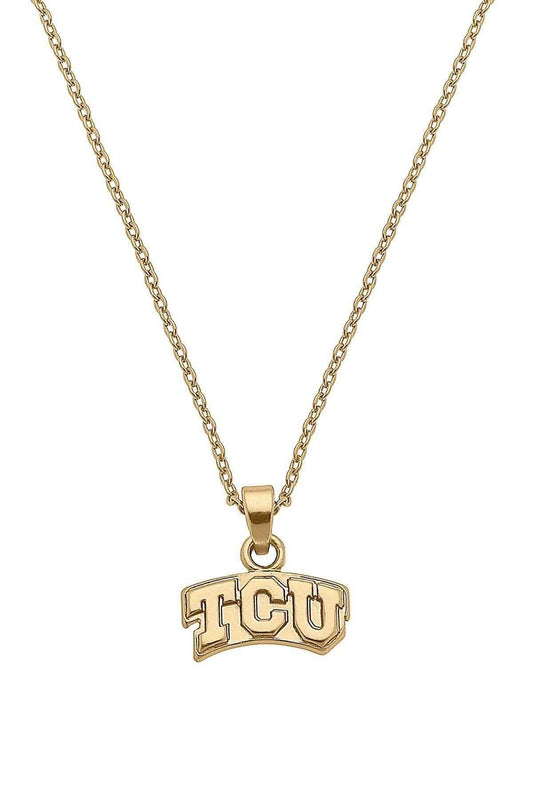 TCU Horned Frogs 24K Gold Plated Pendant Necklace