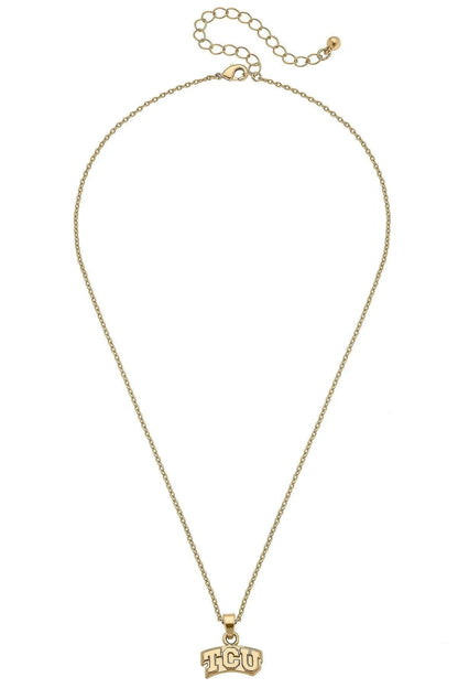 TCU Horned Frogs 24K Gold Plated Pendant Necklace