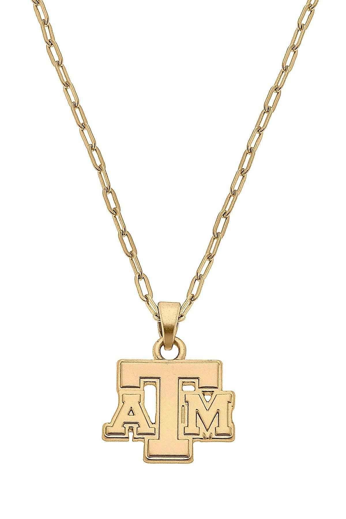 Texas A&M Aggies 24K Gold Plated Delicate Necklace