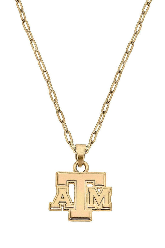 Texas A&M Aggies 24K Gold Plated Delicate Necklace