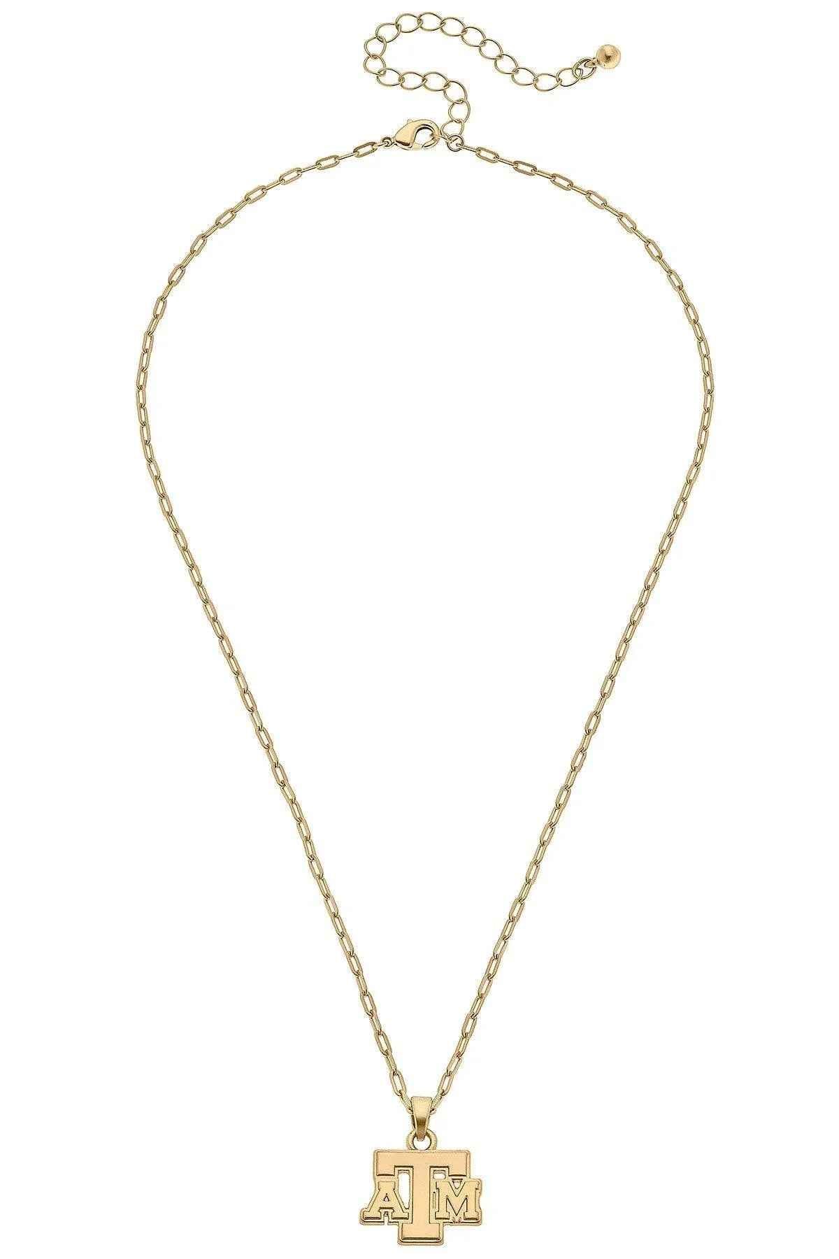 Texas A&M Aggies 24K Gold Plated Delicate Necklace