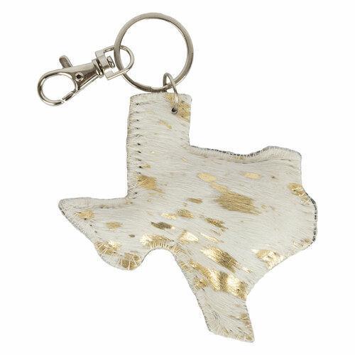 Texas Metallic Leather Keychain - Sorelle Gifts