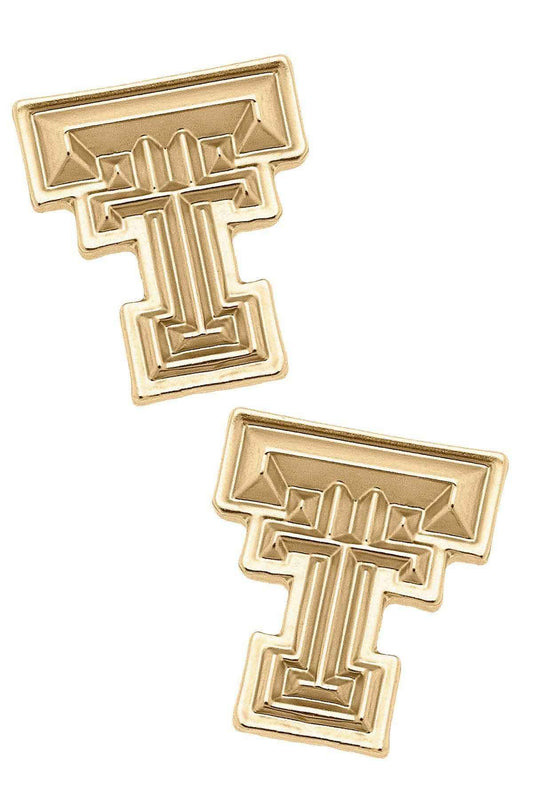 Texas Tech Red Raiders 24K Gold Plated Stud Earrings