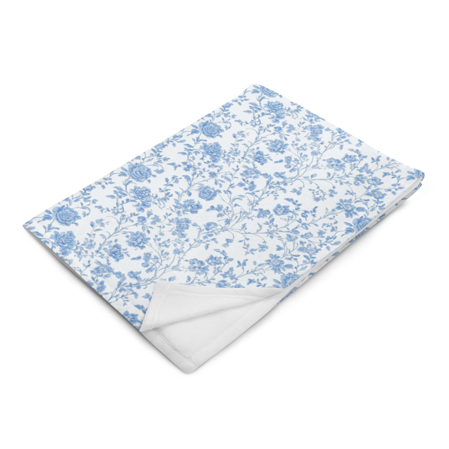 Heirloom Collection Blue Toile Throw Blanket