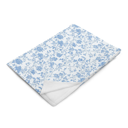 Heirloom Collection Blue Toile Throw Blanket