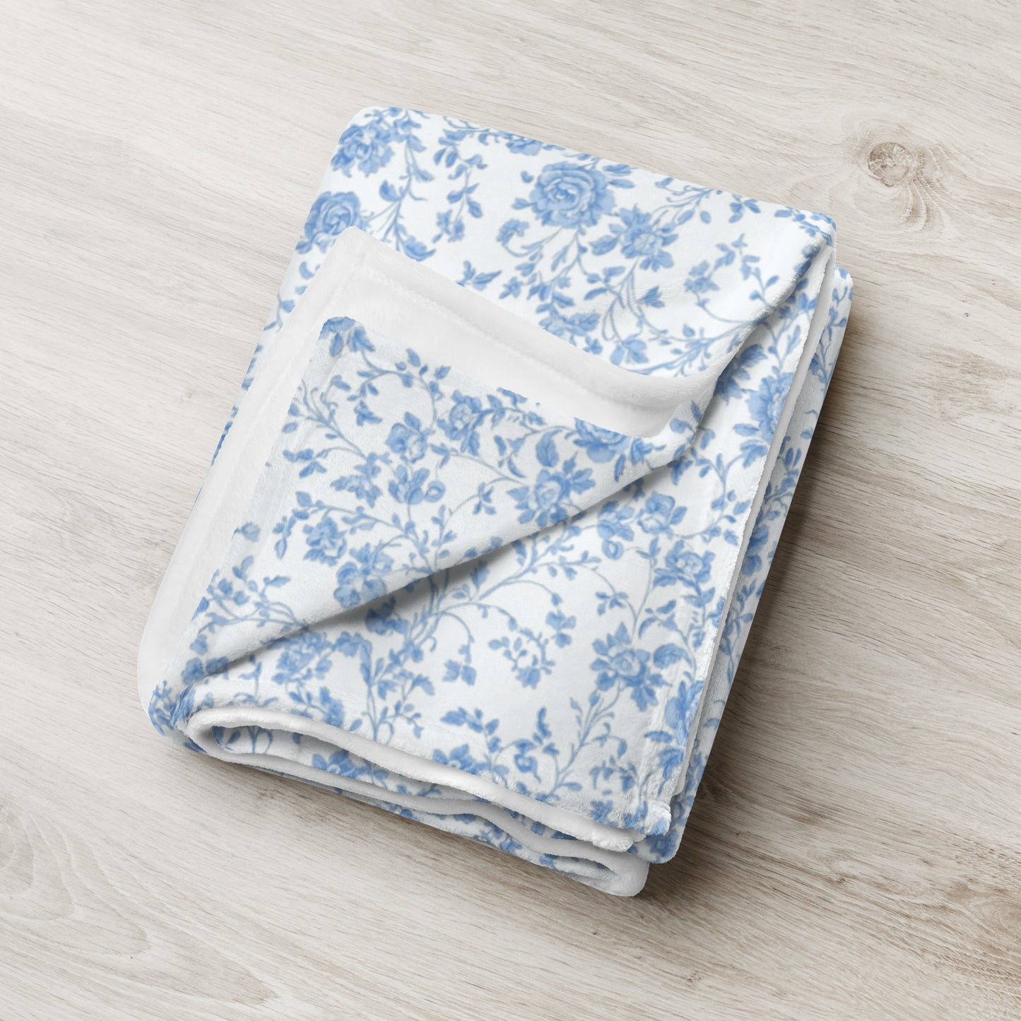 Heirloom Collection Blue Toile Throw Blanket