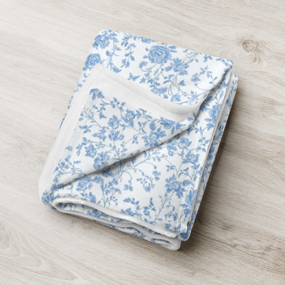 Heirloom Collection Blue Toile Throw Blanket
