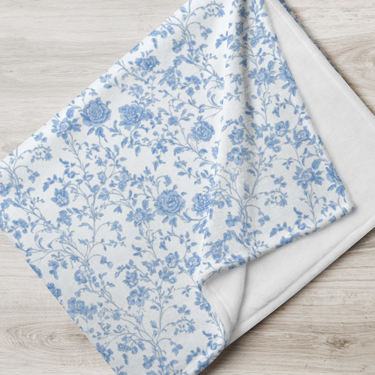 Heirloom Collection Blue Toile Throw Blanket
