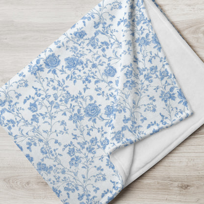 Heirloom Collection Blue Toile Throw Blanket