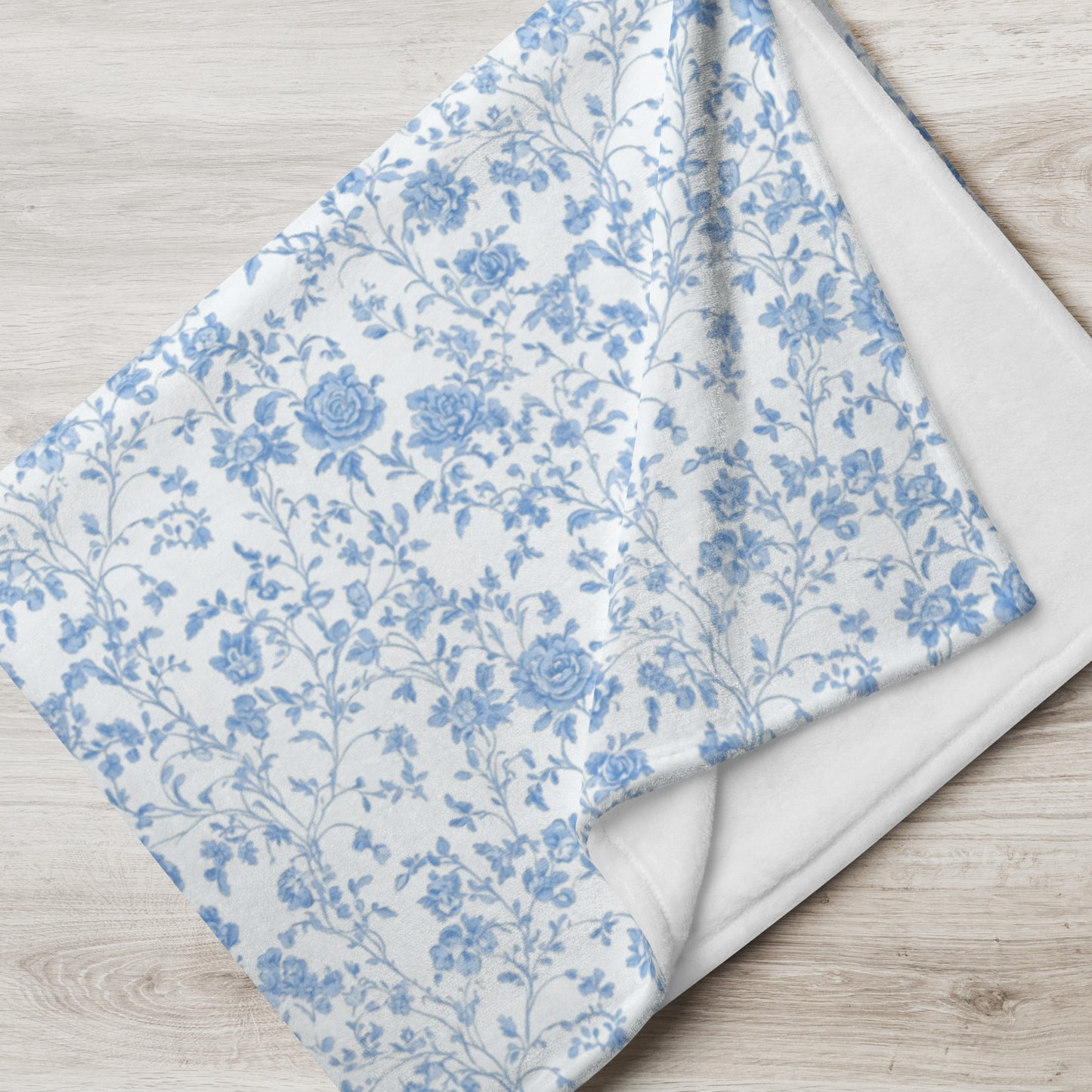 Heirloom Collection Blue Toile Throw Blanket