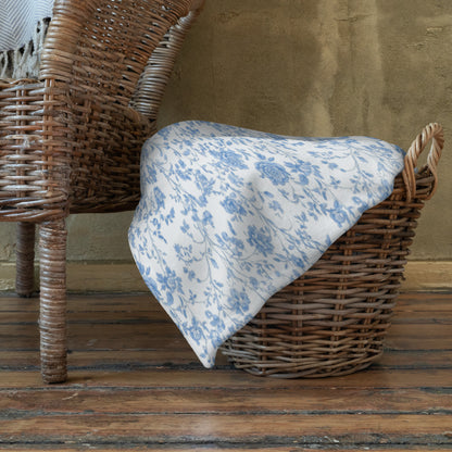 Heirloom Collection Blue Toile Throw Blanket