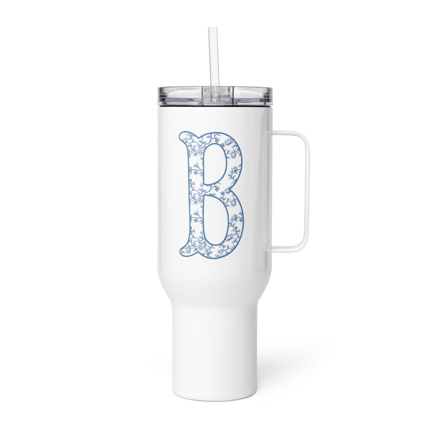 Chinoiserie Charm Monogram Travel Mug - B