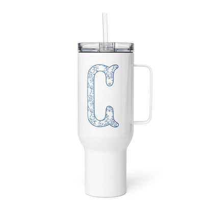 Chinoiserie Charm Monogram Travel Mug - C