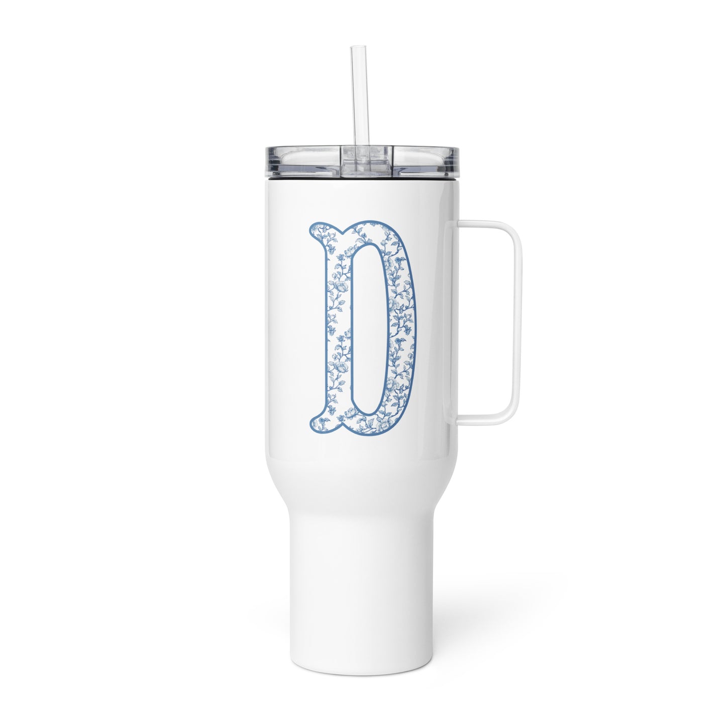 Chinoiserie Charm Monogram Travel Mug - D