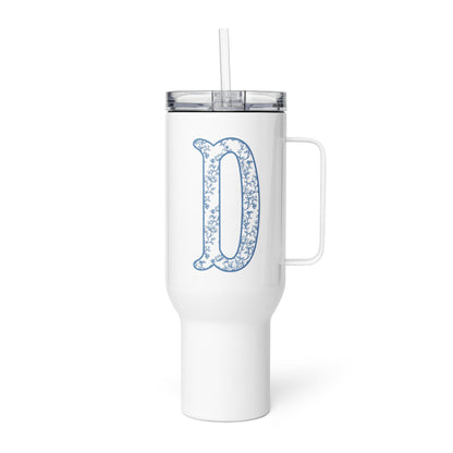 Chinoiserie Charm Monogram Travel Mug - D