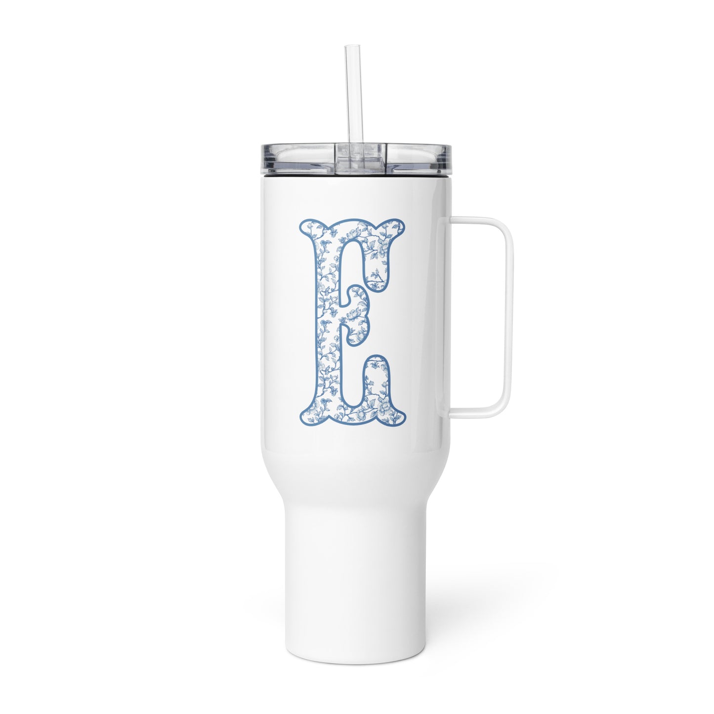 Chinoiserie Charm Monogram Travel Mug - E