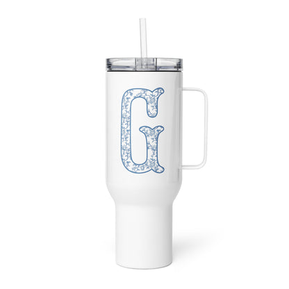 Chinoiserie Charm Monogram Travel Mug - G