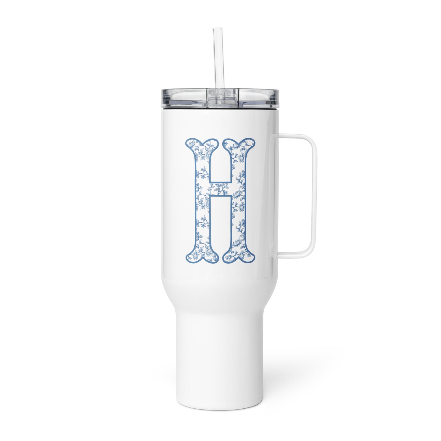 Chinoiserie Charm Monogram Travel Mug - H