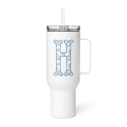 Chinoiserie Charm Monogram Travel Mug - H