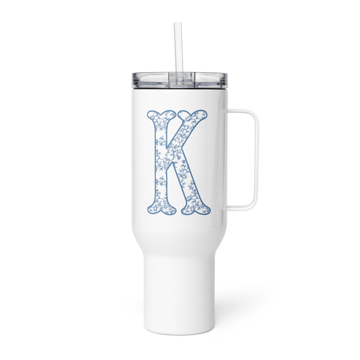 Chinoiserie Charm Monogram Travel Mug - K