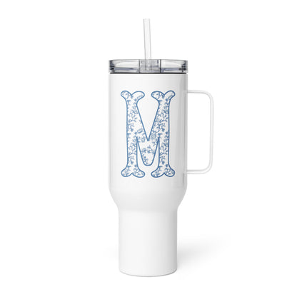 Chinoiserie Charm Monogram Travel Mug - M