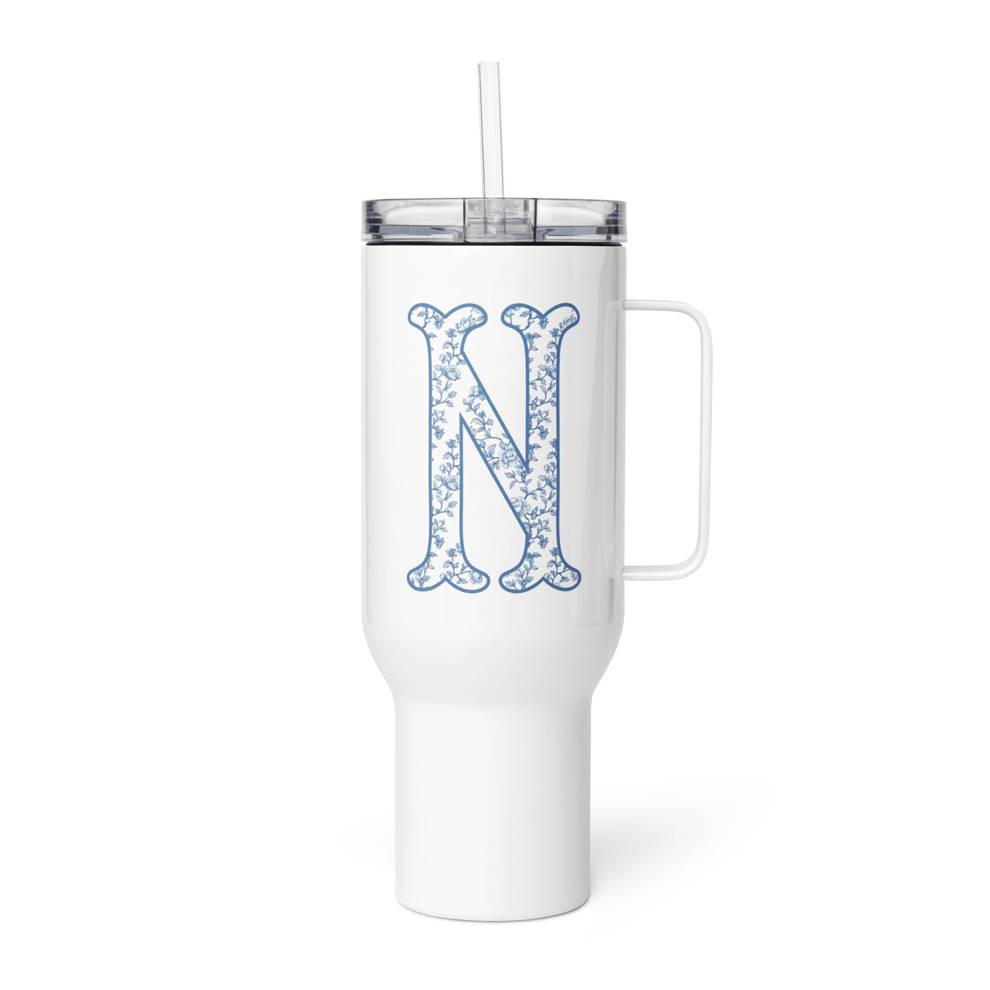 Chinoiserie Charm Monogram Travel Mug - N