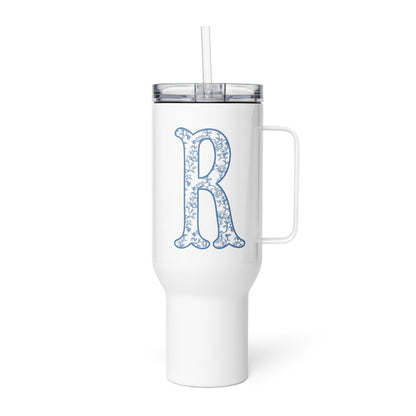 Chinoiserie Charm Monogram Travel Mug - R