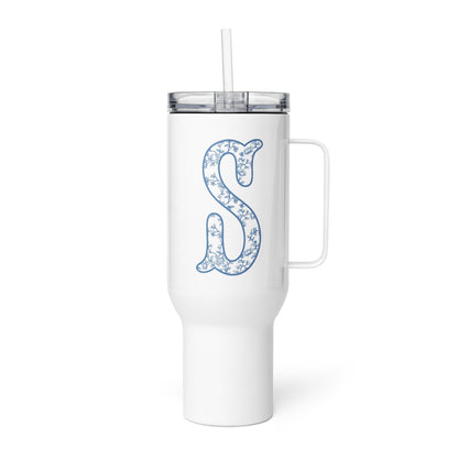 Chinoiserie Charm Monogram Travel Mug - S