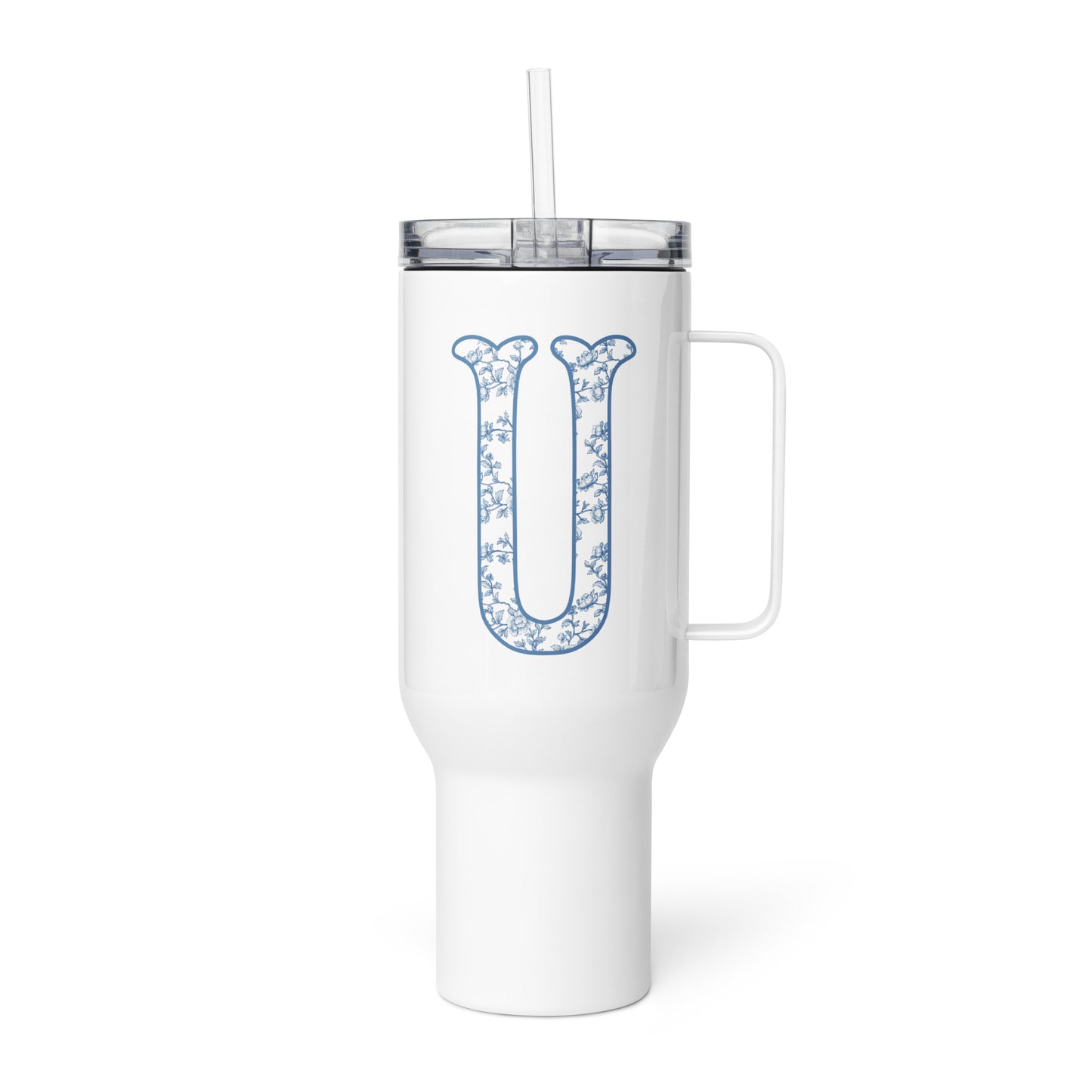 Chinoiserie Charm Monogram Travel Mug - U