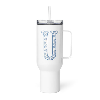 Chinoiserie Charm Monogram Travel Mug - U