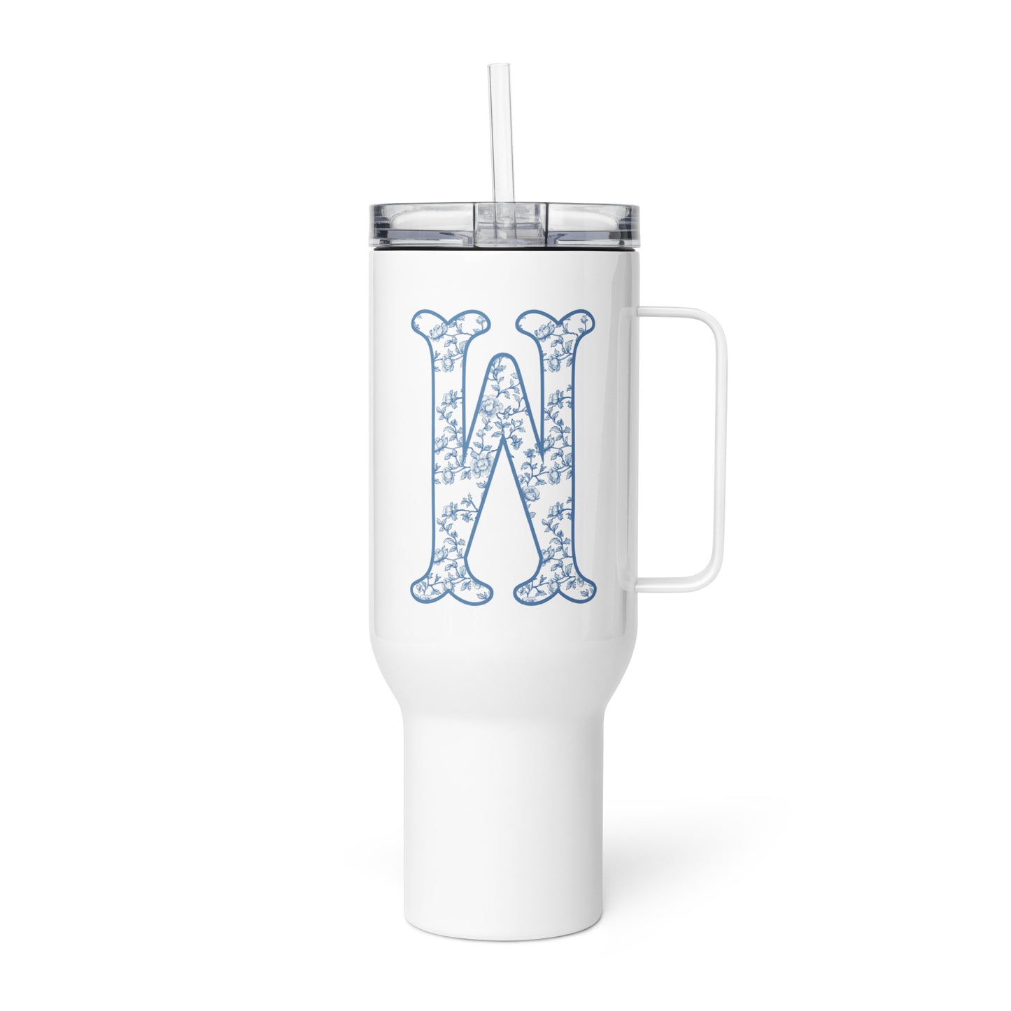 Chinoiserie Charm Monogram Travel Mug - W