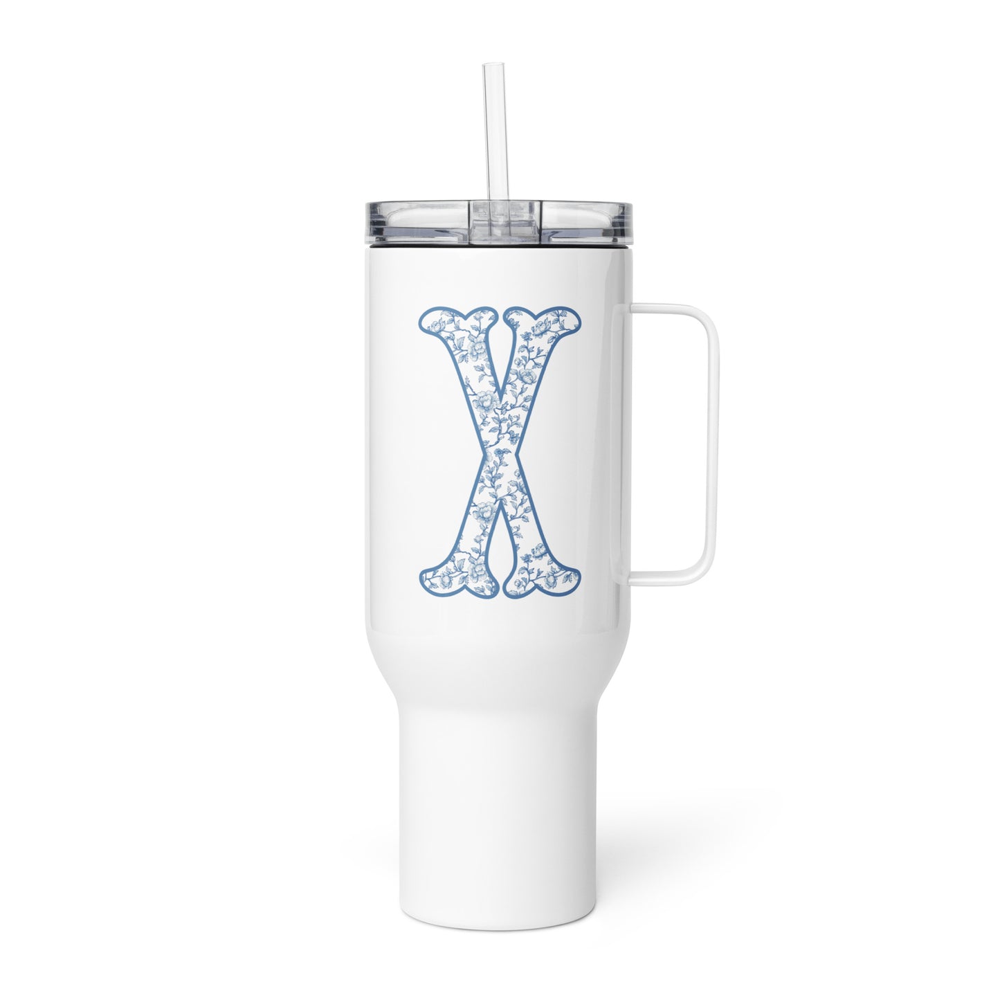 Chinoiserie Charm Monogram Travel Mug - X