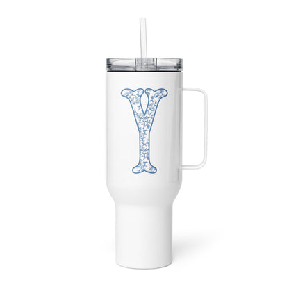 Chinoiserie Charm Monogram Travel Mug - Y