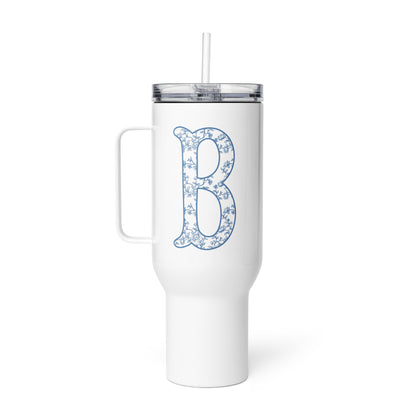 Chinoiserie Charm Monogram Travel Mug - B