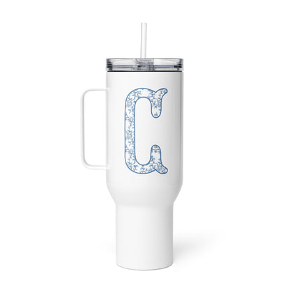 Chinoiserie Charm Monogram Travel Mug - C