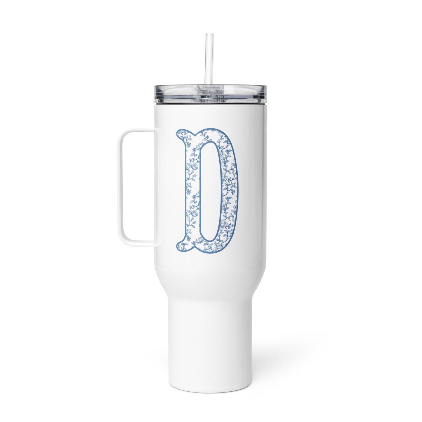 Chinoiserie Charm Monogram Travel Mug - D