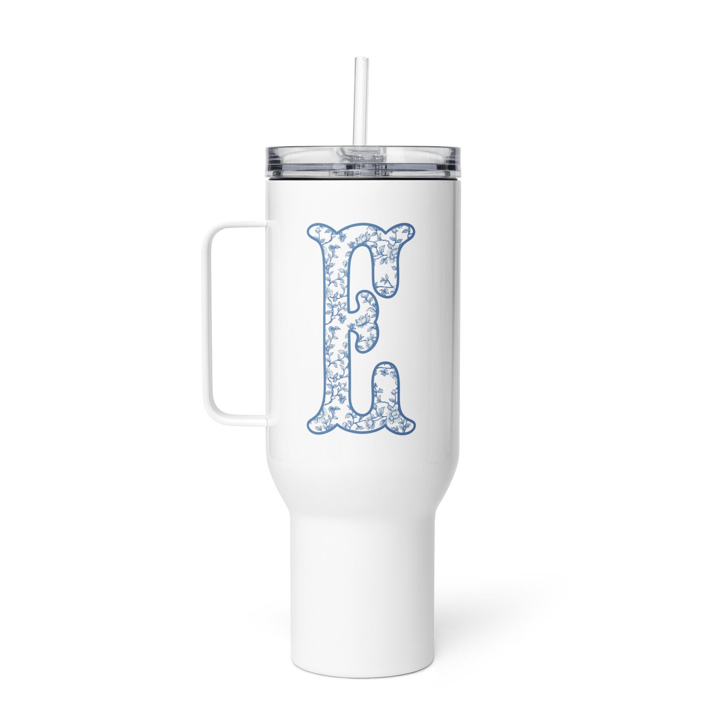 Chinoiserie Charm Monogram Travel Mug - E