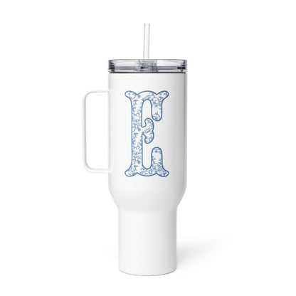 Chinoiserie Charm Monogram Travel Mug - E