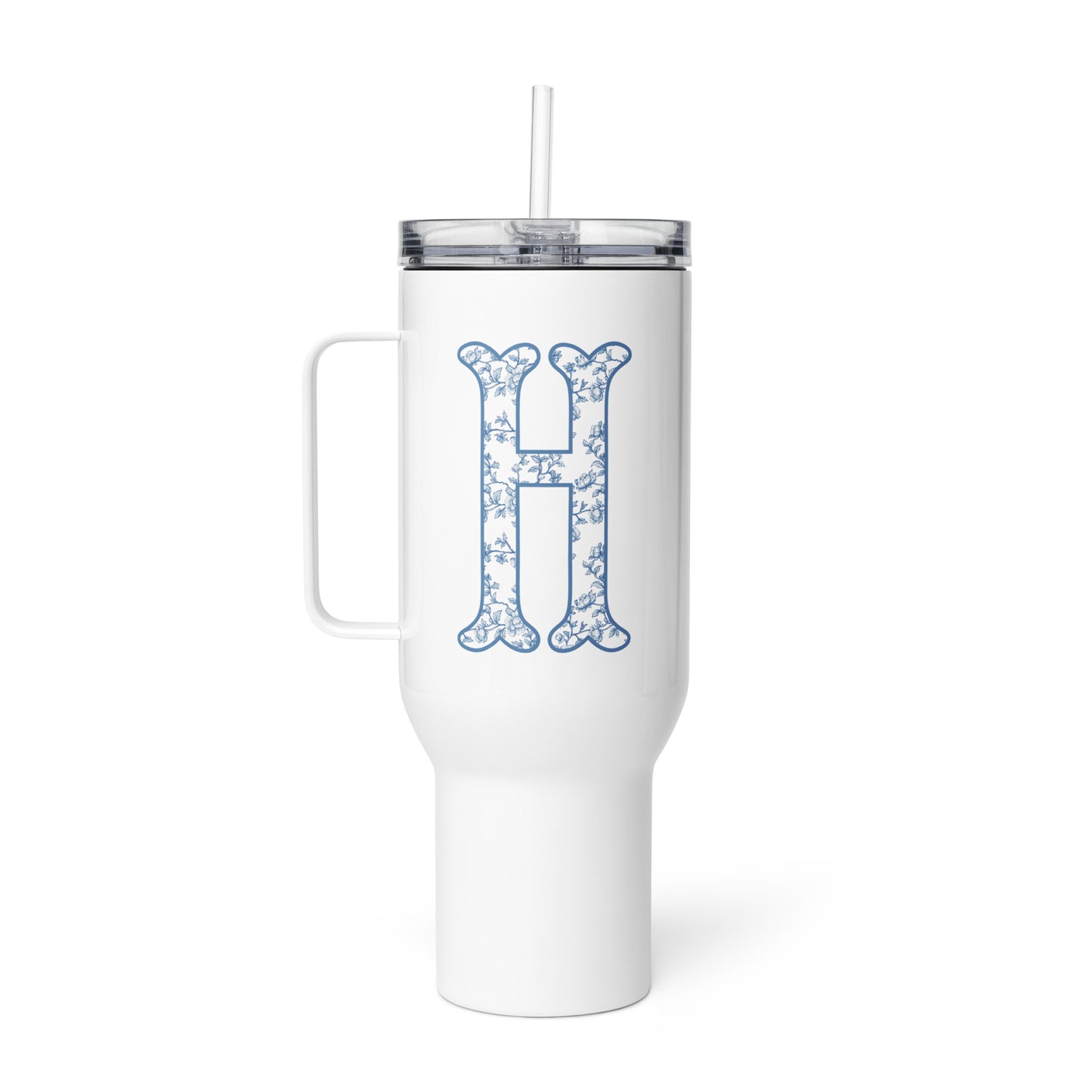 Chinoiserie Charm Monogram Travel Mug - H