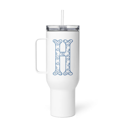 Chinoiserie Charm Monogram Travel Mug - H