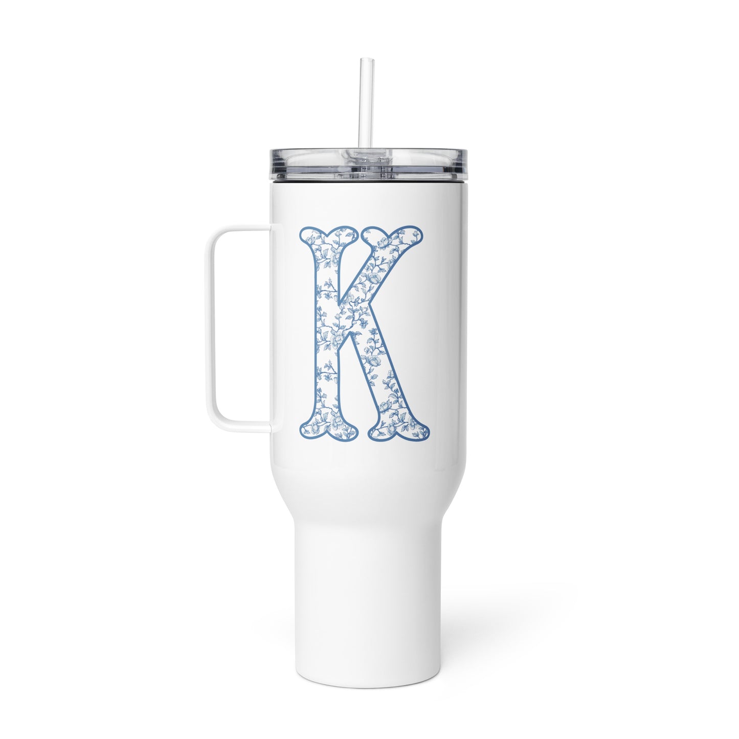 Chinoiserie Charm Monogram Travel Mug - K