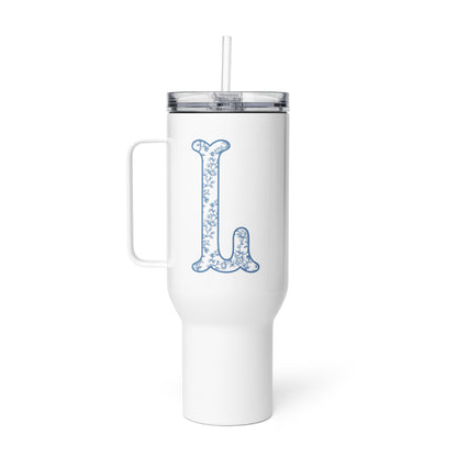 Chinoiserie Charm Monogram Travel Mug - L